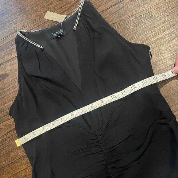 NWT J.Crew Collection Sz 6 Black Full-Length Embellished Ruched Dress CD510 - Picture 11 of 15